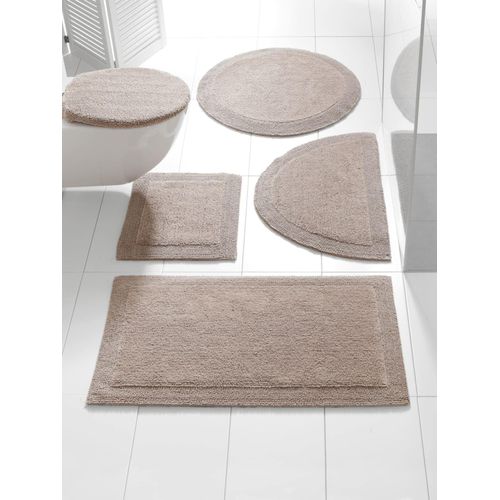 Badematte HEINE HOME Gr. 7, grau (taupe), rund (Ø 75cm),, Badematten