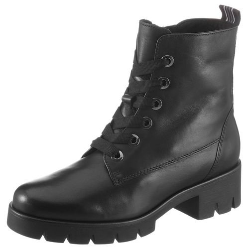 Schnürstiefelette GABOR, Damen, Gr. 44, schwarz, Kalbsleder, unifarben, klassisch, Schuhe, Blockabsatz, Plateau, Schnürboots mit Best Fitting Komfort