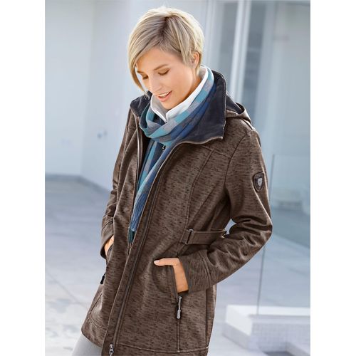 Softshelljacke CASUAL LOOKS, Damen, Gr. 40, braun (braun, meliert), 94% Polyester, 6% Elasthan, unifarben, figurumspielend, Jacken