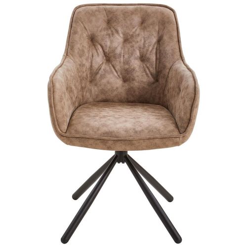 Livetastic Armlehnstuhl , Braun , Holz, Metall, Textil , Pappel , Sperrholz , Füllung: Schaumstoff , konisch , 61x91x59 cm , Esszimmer, Stühle,