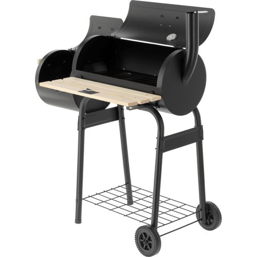 Holzkohlegrill 60x30 cm und Smoker mit Ablage