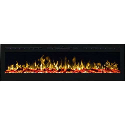 Elektrokamin AFLAMO Majestic 36 - Ultra-realistische Flammenoptik - Zur Wandmontage oder zum Einbauen - 92x55x14 cm - Dekorativer LED-Elektrokamin mit Heizfunktion 750/1500 W