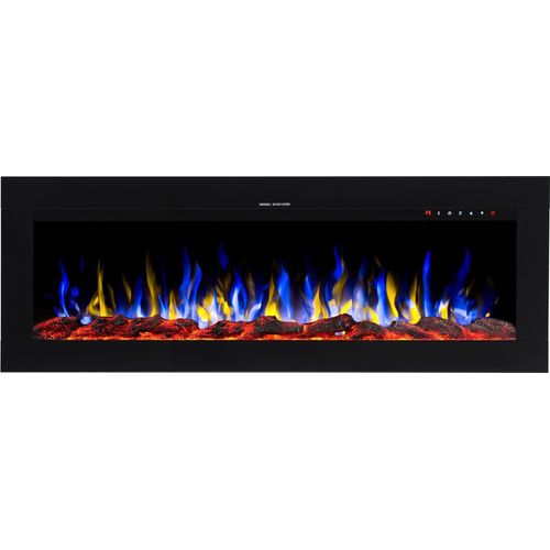 Elektrokamin AFLAMO Diamond 115 - Ultra-realistische Flammenoptik - Einbaukamin - 114x45x17 cm - Dekorativer LED-Elektrokamin mit Heizfunktion 750/1500 W