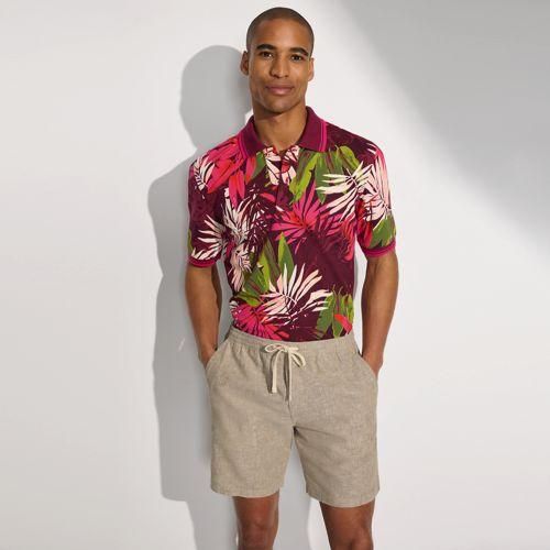 Chino-Shorts mit Dehnbund, Herren,  Braun, Baumwolle/Elasthan/Leinen, by Lands' End