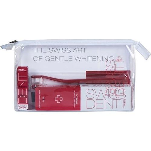 Swissdent Pflege Sets Geschenkset EXTREME EXTREME Whitening Zahnpasta 100 ml + EXTREME Mundspray 9 ml + PROFI Whitening Zahnbürste Rot & Weiss 1 Stk. (31,90 € / 1 Stk.)