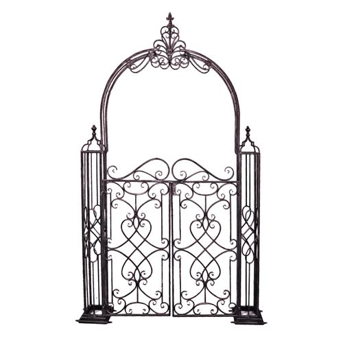 Pforte mit Rosenbogen TOWADA - schwarz - 245 cm hoch