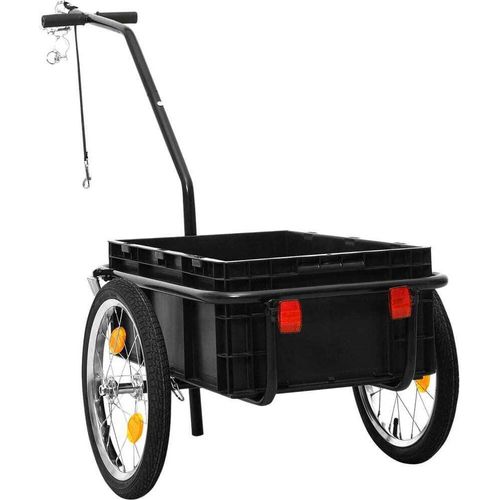vidaXL Fahrradanhänger und Handwagen 155x60x83 cm Stahl Schwarz