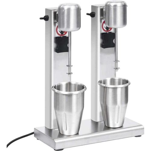 vidaXL Milchshake-Mixer mit zwei Bechern Edelstahl 2 L