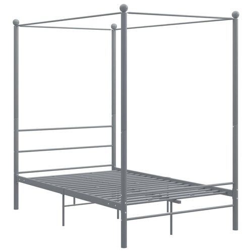 The Living Store Himmelbett Grau Metall 120x200 cm