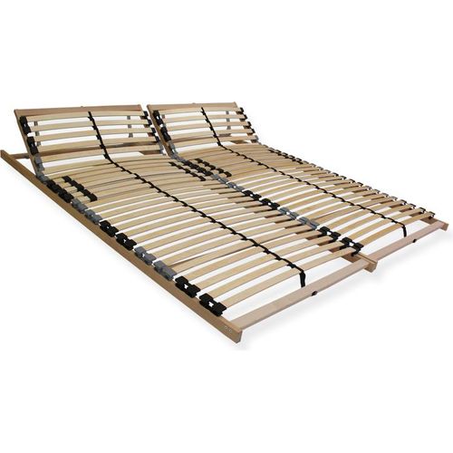 Premium Lattenrost 200x200, Punktelastischer 7 Zonen Lattenrahmen Buche, 28 Latten, Federholzrahmen GERMANY, Lattenrost Kopfteil verstellbar, 2x Lattenrost 100x200, bis 150Kg