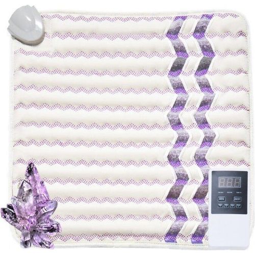 Infrarot Wärmepad Therapiematte mit Amethyst-Edelsteinen - Negative Ionen 46x46cm - Wellness und Gesundheit