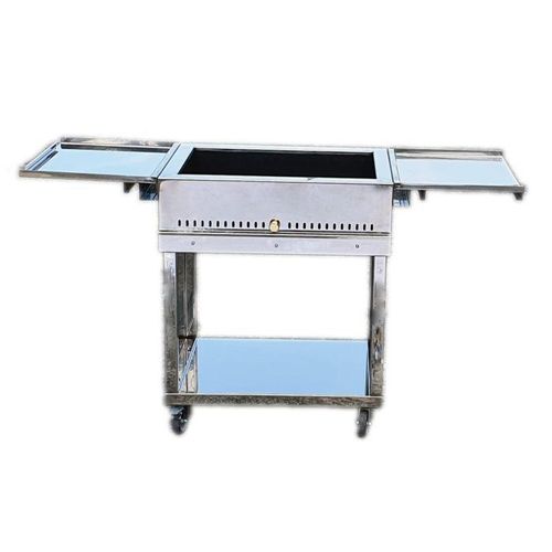 Edelstahl-Holzkohlegrill L 70 x T 53