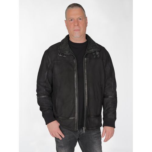 Lederjacke JCC, Herren, Gr. 60, schwarz, Oberstoff: 100% Schafsleder / Innenfutter: 100% Polyester / Ärmelfutter: 100% Polyester, Jacken