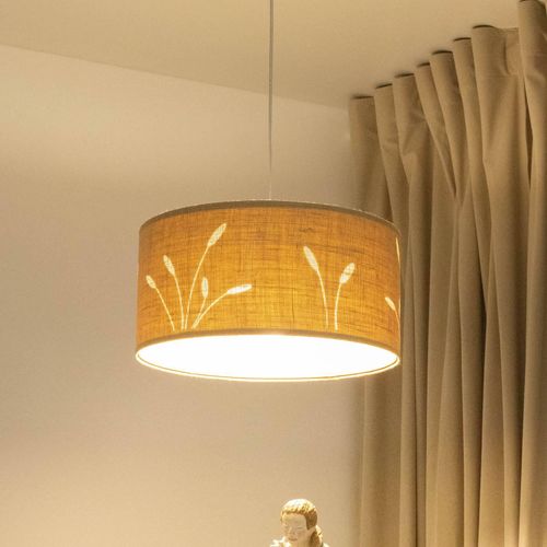 Hängeleuchte Boho Auris, beige, Ø 40 cm, Textil