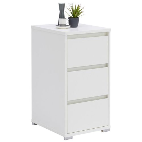 Carryhome Nachtschrank , Weiß , Holzwerkstoff , 3 Schubladen , 40x79x48 cm , Schlafzimmer, Nachttische