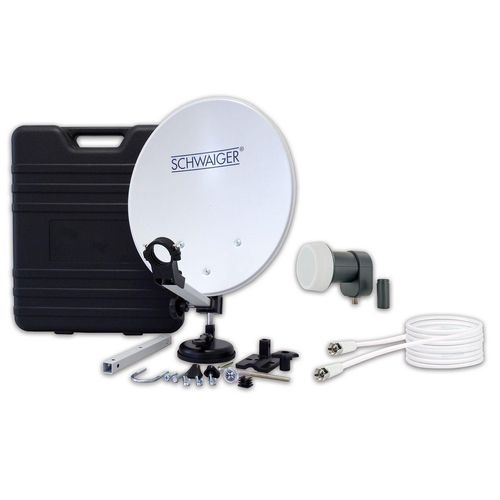Camping Satellitenanlage Stahl Hellgrau 35 cm