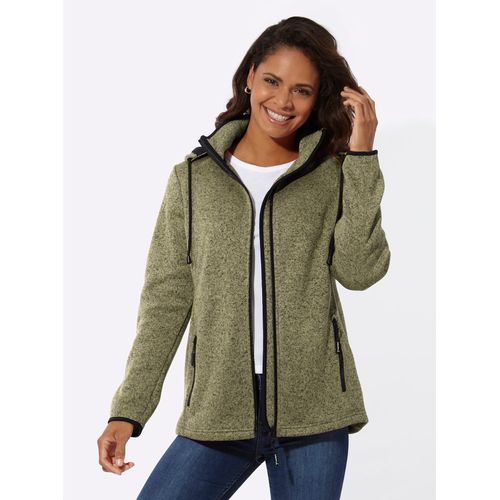 Fleecejacke CASUAL LOOKS, Damen, Gr. 36, grün (schilf, meliert), 100% Polyester, meliert, Langarm, Jacken