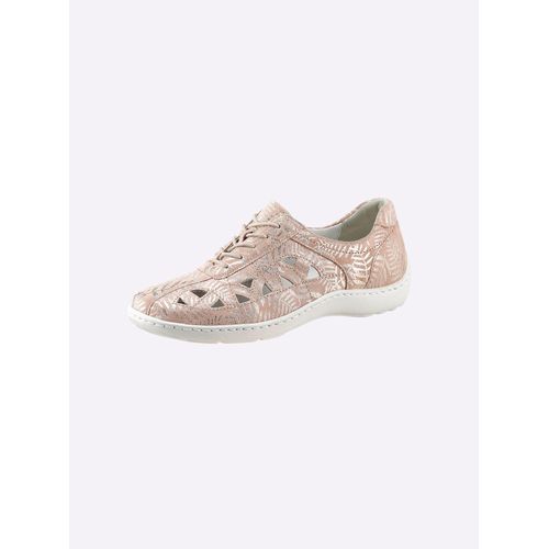 Schnürschuh WALDLÄUFER, Damen, Gr. 6,5, beige, Veloursleder, sportlich, Schuhe