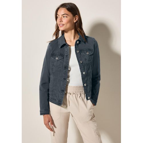 Jeansjacke CECIL, Damen, Gr. M (40), slate khaki, Web, 98% Baumwolle, 2% Elasthan, unifarben, casual, comfort fit normal, V-Ausschnitt, Langarm Bündchen, Jacken, aus Baumwolle mit Stretchanteil