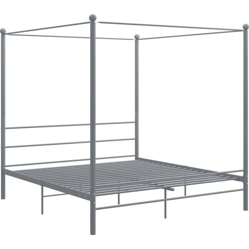 vidaXL Himmelbett Grau Metall 200x200 cm
