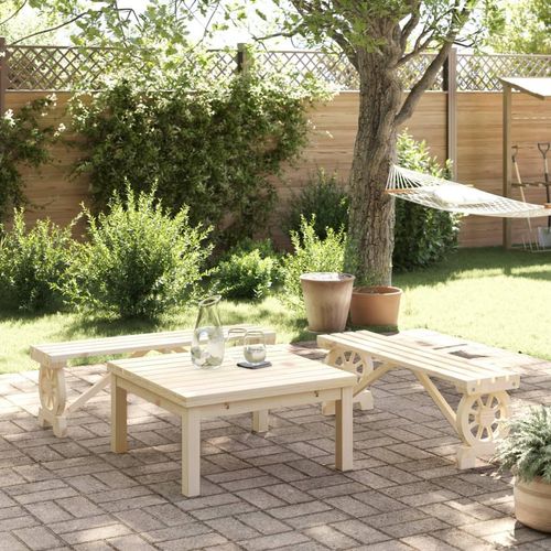 vidaXL Gartenbänke 2 Stk. Massivholz Tanne