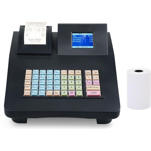 Elektronische Registrierkasse 48 Tasten RS232 USB Port 2.8in Display Ladenkasse mit 58mm Thermodrucker für Einzelhandel Restaurant Supermark