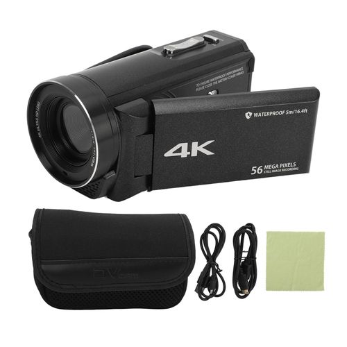 4K-Videokamera Camcorder - 56MP, Anti-Shake, 18x Digitalzoom, 3,0-Zoll-Drehbildschirm