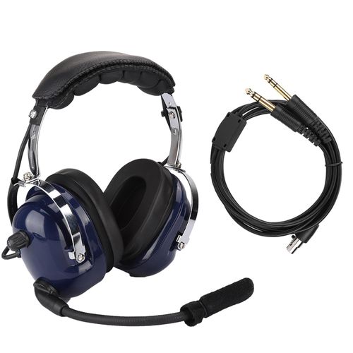 Headset für die allgemeine Luftfahrt, Pilotenkopfhörer mit Doppelstecker, 3.5-mm-Headset mit Rauschunterdrückung für Piloten
