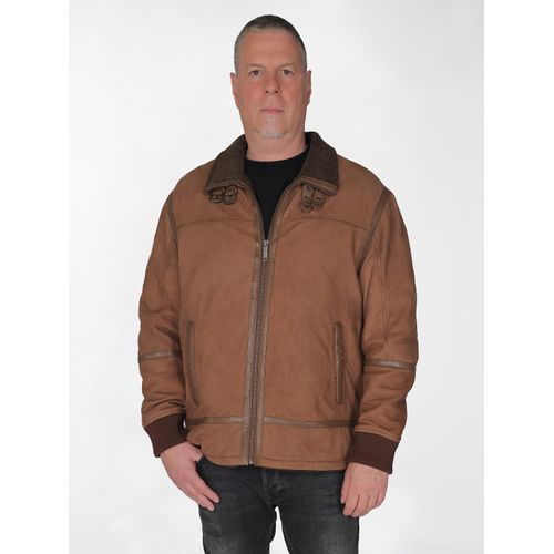 Lederjacke JCC, Herren, Gr. 70, braun (dunkelbraun), Obermaterial: 100% Schafsleder; Innenfutter: 100% Polyester; Ärmelfutter: 100% Polyester, Jacken