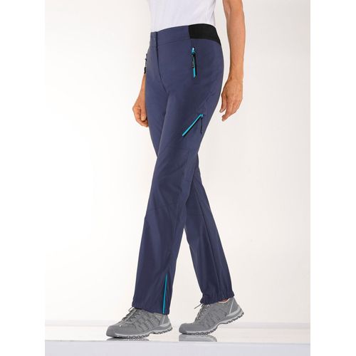 Funktionshose CASUAL LOOKS, Damen, Gr. 22, Kurzgrößen, blau (nachtblau), 55% Baumwolle, 42% Polyamid, 3% Elasthan, unifarben, gemustert, mehrfarbig, lang, Hosen