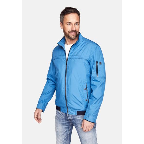 Outdoorjacke CABANO, Herren, Gr. 62, blau (blau, blau), 100% Polyester, unifarben, sportlich, kurz, hoch geschlossener Ausschnitt, Langarm, Jacken, mit wasserabweisender Funktion