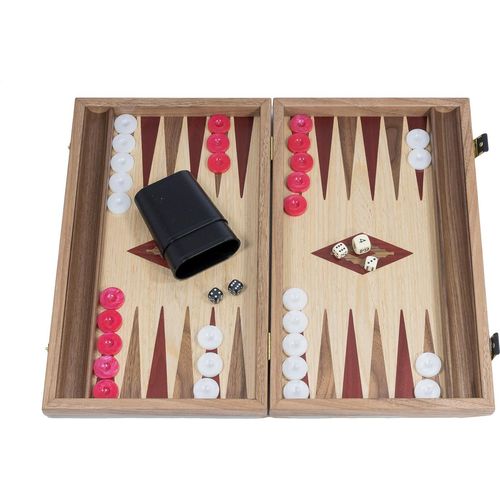 Backgammon Red Akzente - Eiche und Walnuss - Schone 38x23 - 38x46cm - Seitenschublade