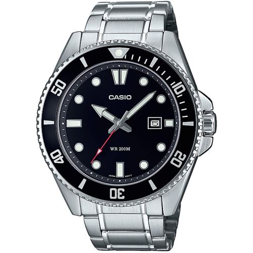Quarzuhr, silber (silberfarben, schwarz), CASIO TIMELESS COLLECTION, Armbanduhren, Herren, Armbanduhr, Herrenuhr,bis 20 bar wasserdicht, Datum, Edelstahlarmband