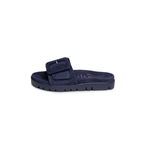 frische Pantolette Samtziege marine