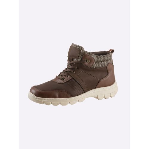 Stiefelette CLASSIC BASICS, Herren, Gr. 44, braun, Glattleder, Nubukleder, Textil, sportlich, Schuhe
