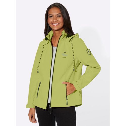 Softshelljacke CASUAL LOOKS, Damen, Gr. 40, grün (kiwi, weiß, meliert), 94% Polyester, 6% Elasthan, meliert, Langarm, Jacken
