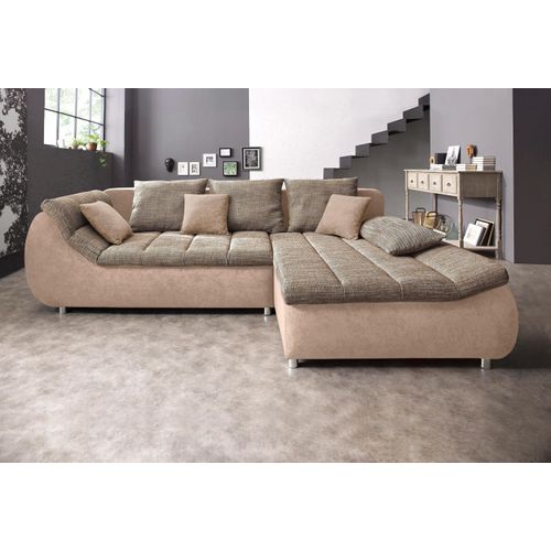 INOSIGN Ecksofa »Imola elegant und bequem, aktuelle Steppung im Sitz, L-Form«, wahlweise mit Bettfunktion Image