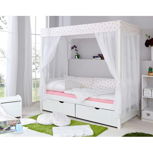 Ticaa Himmelbett »Lino«, Himmelbett, inkl. Schubkasten und Rollrost