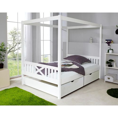 Ticaa Himmelbett »Lino«, Himmelbett, inkl. Schubkasten und Rollrost