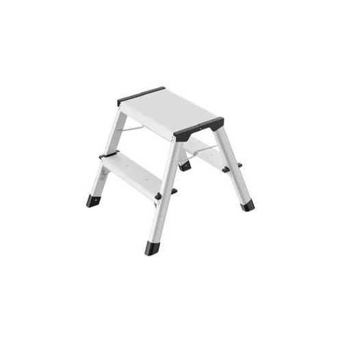 Hailo D60 StandardLine Doppelstufen-Tritt mit 2 oder 3 Stufen und Anti-Rutsch-Riffelung, Aluminium
