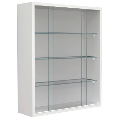 Mid.you Hängevitrine Drivalo , Weiß , Glas , 3 Fächer , 50x60x15 cm , hängend , Wohnzimmer, Wohnwände, Vitrinenschränke