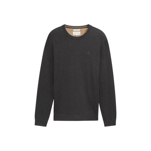 TOM TAILOR Herren Strickpullover aus Baumwolle, grau, Meliert, Gr. XXL
