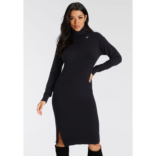 Strickkleid BRUNO BANANI, Damen, Gr. 36, N-Gr, schwarz, Strick, Obermaterial: 50% Viskose, 28% Polyester, 22% Polyamid, feminin, kniebedeckend, Rippstrickbündchen, Kleider, festliche Anlässe, kniefreie Länge, eleganter Look