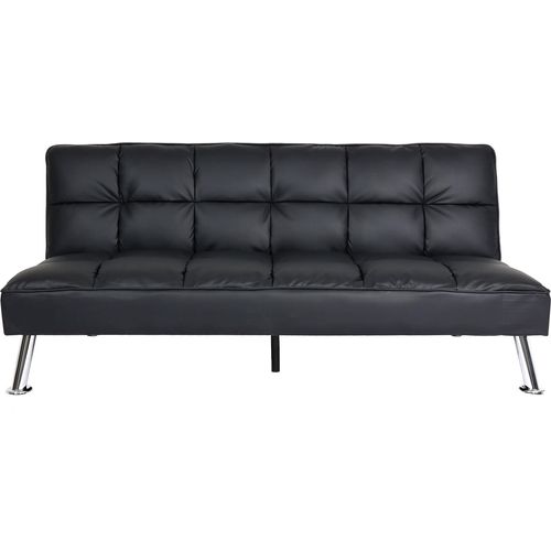 Sofa HWC-K21, Klappsofa Couch Schlafsofa, Nosagfederung Schlaffunktion Liegefläche 181x107cm Kunstleder, schwarz
