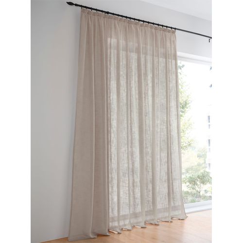Gardine HEINE HOME Gr. 4, grau (taupe), B:290cm H:245cm, Polyester, Gardinen