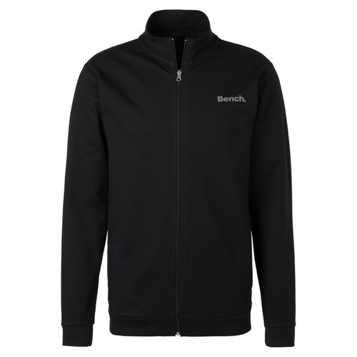 Sweatjacke BENCH. LOUNGEWEAR, Herren, Gr. 44/46 (S), schwarz, Sweatware, Obermaterial: 60% Baumwolle, 40% Polyester, unifarben, Basic, hüftbedeckend, Rundhals, Langarm Rippbündchen, Sweatjacken, mit seitlichen Eingrifftaschen, aus leichter und bequemer Sweatware