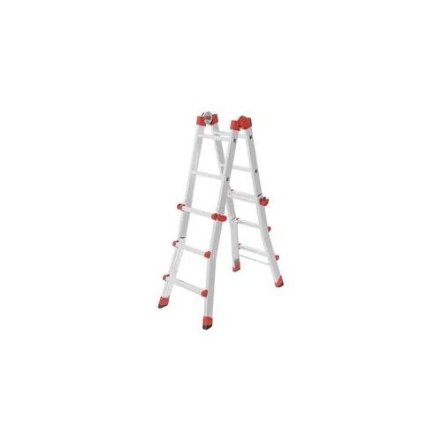 Hailo M80 Multifunktions-Teleskopleiter, zusammenschiebbare Leiter aus Alu mit 4 x 3 Sprossen