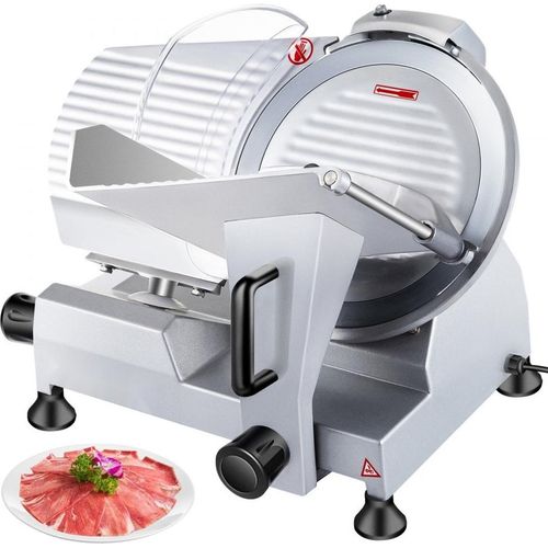 Kommerzieller Fleisch-Allesschneider - Elektrische Aufschnittmaschine 320 W, Lebensmittelschneider mit 30,48 cm-Kohlenstoffstahlklinge, Einstellbare Dicke 0-15 mm für Fleisch, Käse usw.