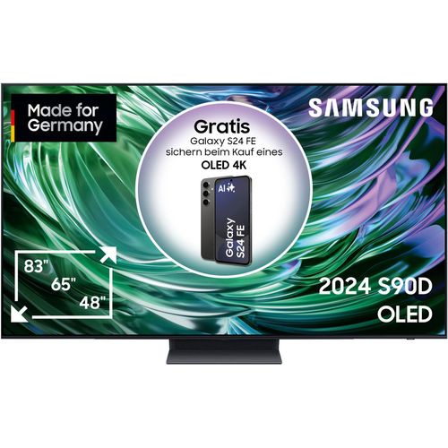 SAMSUNG OLED-Fernseher, F (A-G), schwarz (graphitschwarz), 83, Fernseher, Neural Quantum 4K AI Gen2 Prozessor, Gaming Hub, bis zu 144Hz