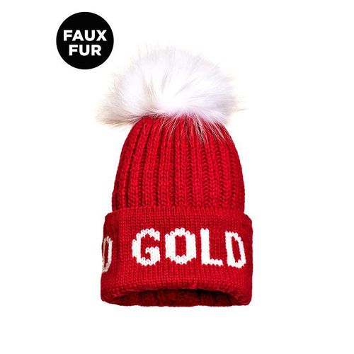 Goldbergh hodd beanie faux pom muts ws dames -